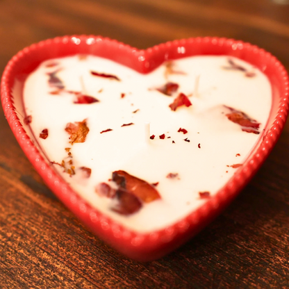 Elegant Soy Candle in Heart-Shaped Vessel