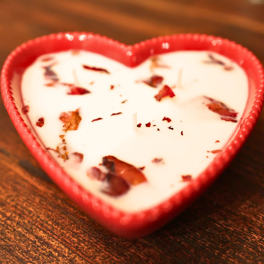 Elegant Soy Candle in Heart-Shaped Vessel