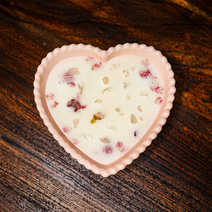 Pretty in Pink Heart Candle