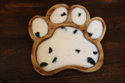 8-Wick Wood PawPrint Doughbowl Soy Candle