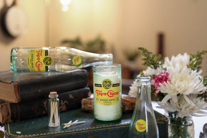 Topo Chico Soy Candle – Repurposed Glass Bottle